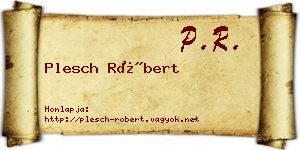 Plesch Róbert névjegykártya